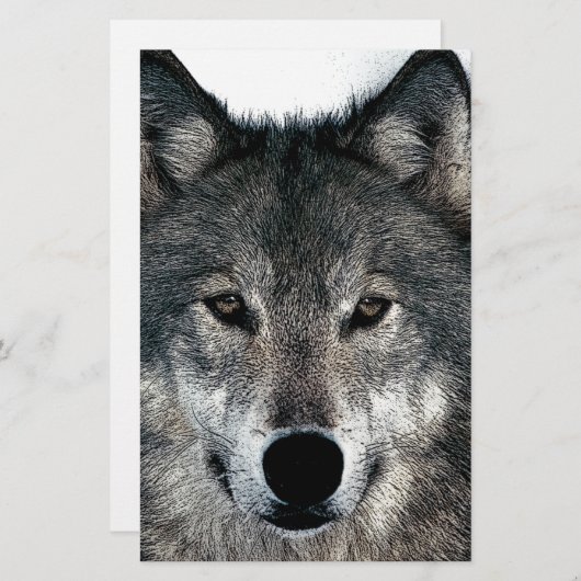 Gray Wolf Briefpapier (Voorkant / Achterkant)
