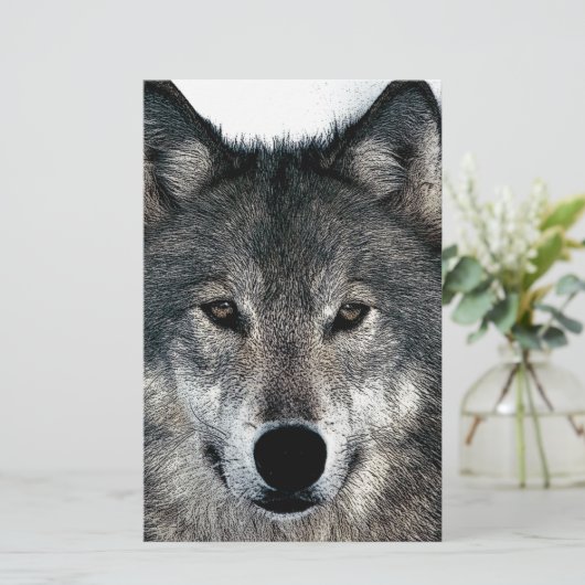 Gray Wolf Briefpapier (Staand voorkant)