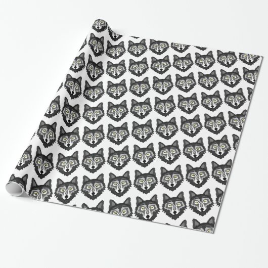 Gray Wolf Cadeaupapier (Uitgerold)