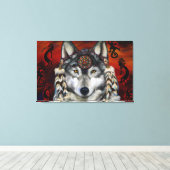 Gray Wolf Canvas Afdruk (Insitu (Houten vloer))
