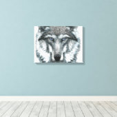 Gray Wolf Canvas Afdruk (Insitu (Houten vloer))