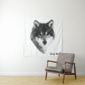 Gray Wolf charming Wandkleed (In situ)