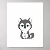 Gray Wolf Chibi Style Poster (Voorkant)