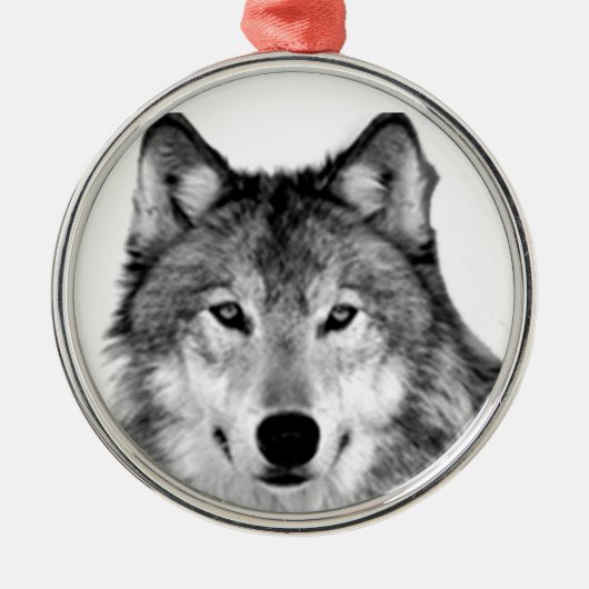 GRAY WOLF CHRISTMAS ORNAMENT (Voorkant)