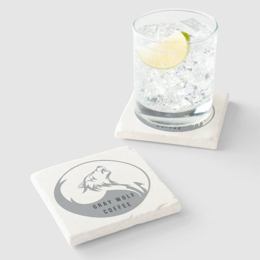 Gray Wolf Coffee Stone Onderzetter (Zijkant)