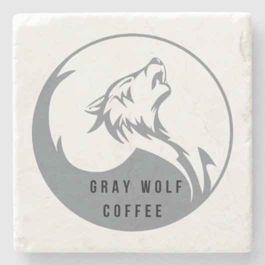 Gray Wolf Coffee Stone Onderzetter (Voorkant)