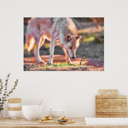 GRAY WOLF COLORFUL ENCOUNTER POSTER (Keuken)