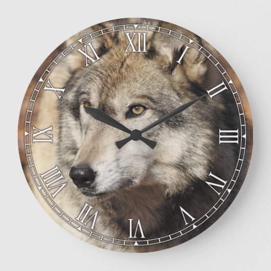Gray Wolf Decorative Wall klok (Voorkant)