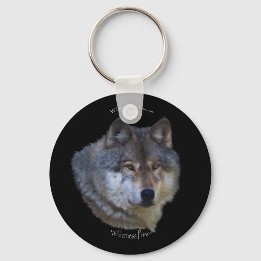 GRAY WOLF Design Wildlife Art Key-chain Sleutelhanger (Voorkant)