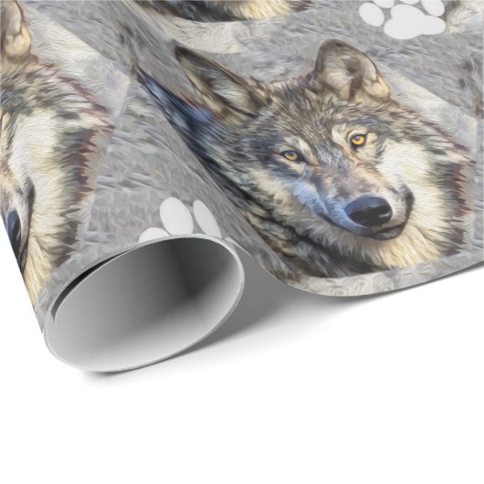 Gray Wolf Dignity Cadeaupapier (Rol Hoek)