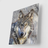 Gray Wolf Dignity Vierkante Klok (Hoek)