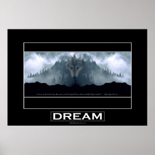 Gray Wolf DREAM Motivatie Art Poster