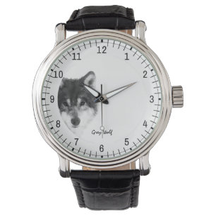 Gray Wolf elegant Horloge