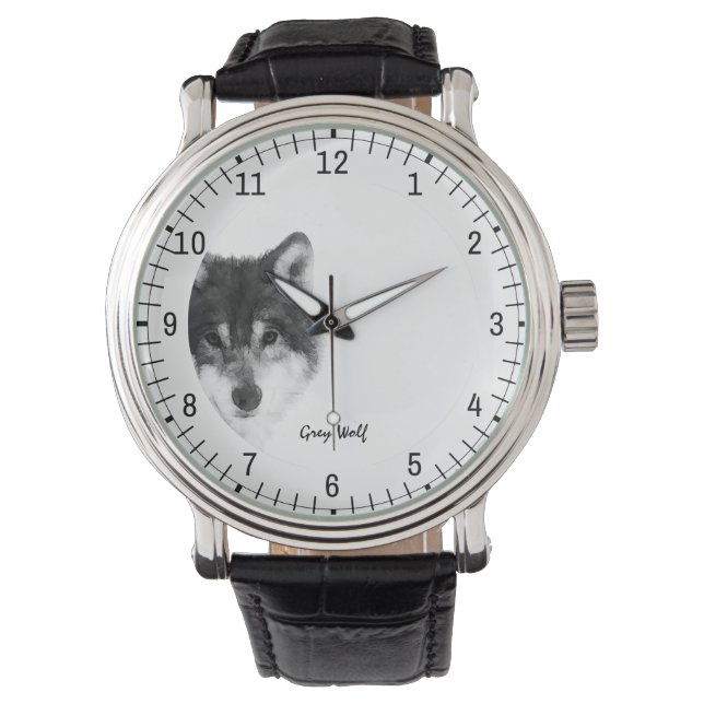 Gray Wolf elegant Horloge (Voorkant)