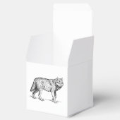 Gray Wolf Elegant Ink Tekening Bedankdoosjes (Geopend)
