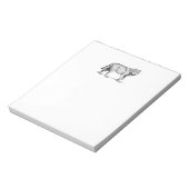 Gray Wolf Elegant Ink Tekening Notitieblok (Linkerzijde)