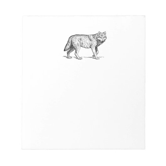 Gray Wolf Elegant Ink Tekening Notitieblok (Voorkant)