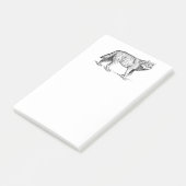 Gray Wolf Elegant Ink Tekening Post-it® Notes (Schuin)