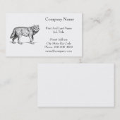 Gray Wolf Elegant Ink Tekening Visitekaartje (Voorkant / Achterkant)