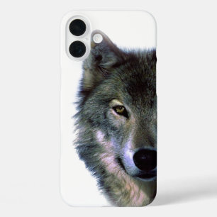Gray Wolf Eyes iPhone 16 Plus Hoesje