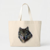 Gray Wolf Eyes Grote Tote Bag (Voorkant)