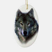 Gray Wolf Eyes Keramisch Ornament (Rechts)