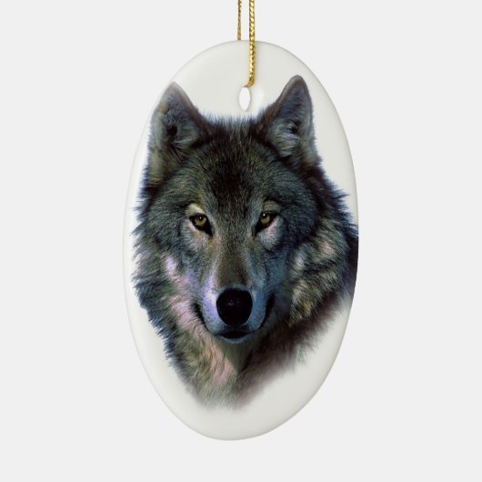 Gray Wolf Eyes Keramisch Ornament (Rechts)