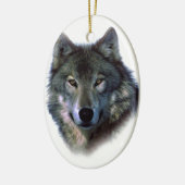 Gray Wolf Eyes Keramisch Ornament (Links)