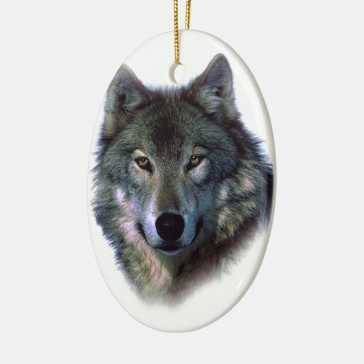 Gray Wolf Eyes Keramisch Ornament (Links)