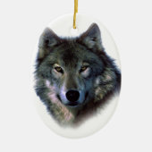 Gray Wolf Eyes Keramisch Ornament (Voorkant)