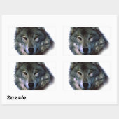 Gray Wolf Eyes Rechthoekige Sticker (Vel)