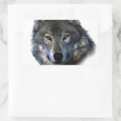 Gray Wolf Eyes Rechthoekige Sticker (Tas)