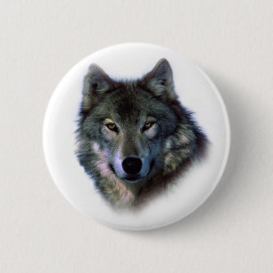 Gray Wolf Eyes Ronde Button 5,7 Cm
