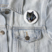 Gray Wolf Eyes Ronde Button 5,7 Cm (In situ)