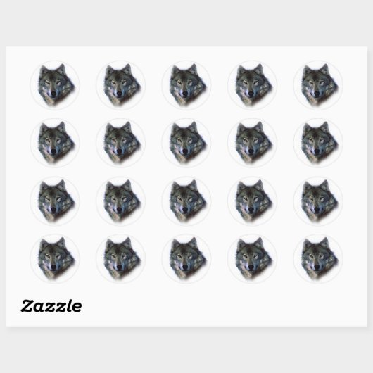 Gray Wolf Eyes Ronde Sticker (Vel)