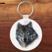 Gray Wolf Eyes Sleutelhanger (Voorkant)