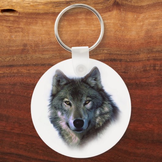 Gray Wolf Eyes Sleutelhanger (Voorkant)