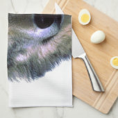 Gray Wolf Eyes Theedoek (Quarter Fold)