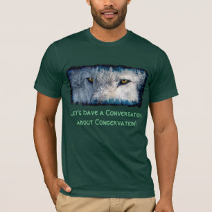 Gray Wolf Eyes Wildlife Conservation T-Shirt