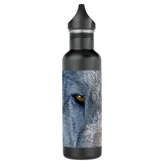 Gray Wolf Eyes Wildlife-liefhebbers' Foto Waterfles (Links)