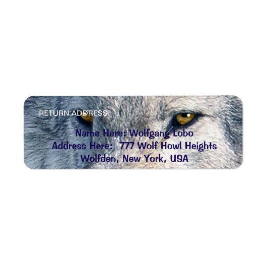 GRAY WOLF EYES Wildlife Return Address Labels (Voorkant)