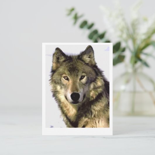 Gray Wolf Feestdagenkaart (Staand voorkant)