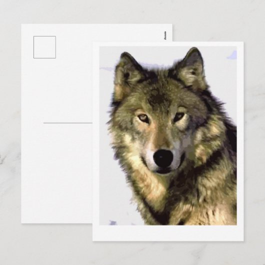 Gray Wolf Feestdagenkaart (Voorkant / Achterkant)