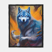 Gray Wolf Fleece Blanket (Voorkant)