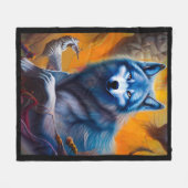 Gray Wolf Fleece Blanket Deken (Voorkant (Horizontaal))