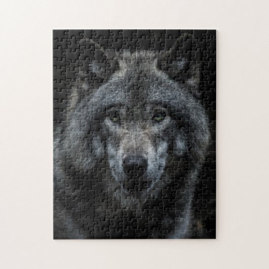 Gray Wolf Forest Wilde Animals Natuur Kijk omhoog Legpuzzel (Verticaal)