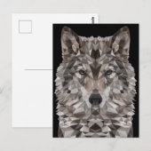 Gray Wolf Geometric Portret Briefkaart (Voorkant / Achterkant)
