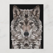 Gray Wolf Geometric Portret Briefkaart (Voorkant)