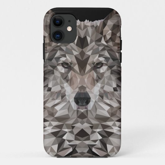 Gray Wolf Geometric Portret Case-Mate iPhone Case (Achterkant)