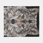 Gray Wolf Geometric Portret Fleece Deken (Voorkant (Horizontaal))